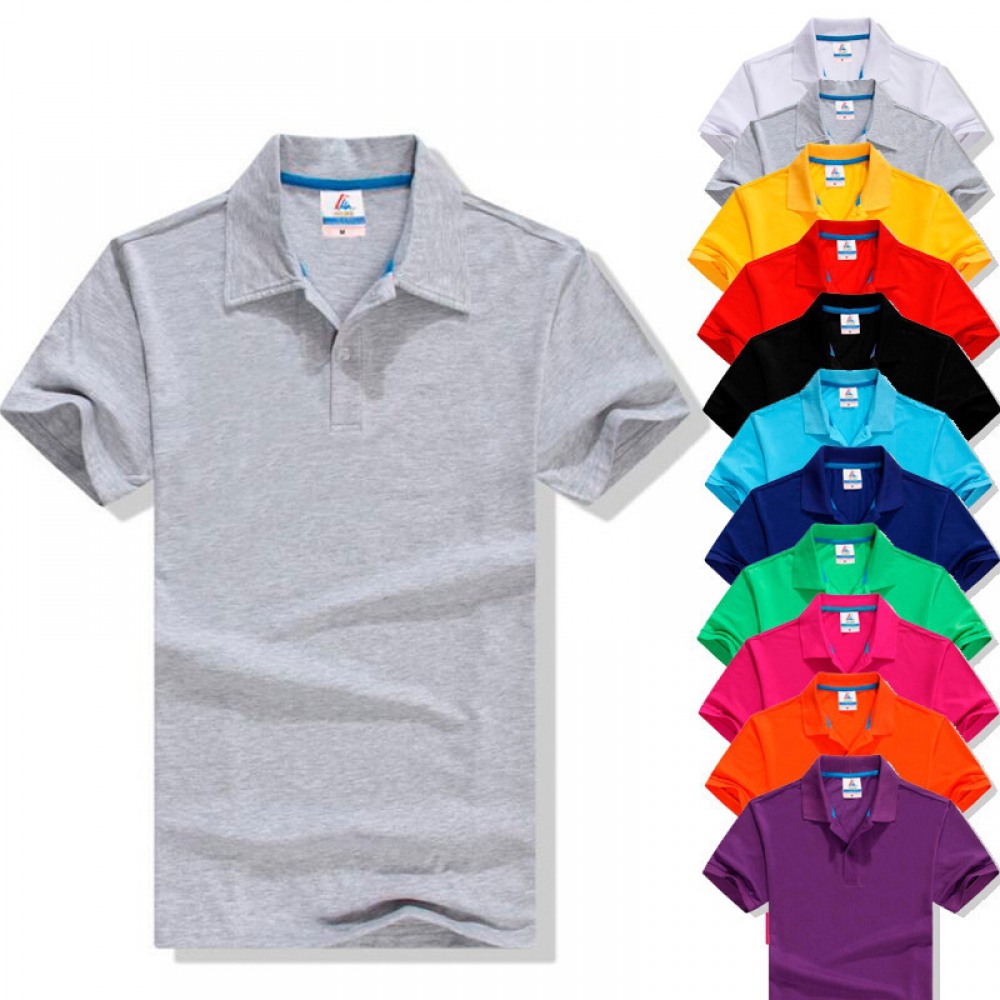 New Style Hot Summer Lapel Short Sleeve Men's Loose Casual T-Shirt White Bottoming Shirt